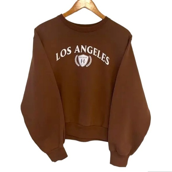 Hollister Tops - Hollister Los Angeles Crewneck Sweatshirt Brown Oversized Y2K Preppy Size M